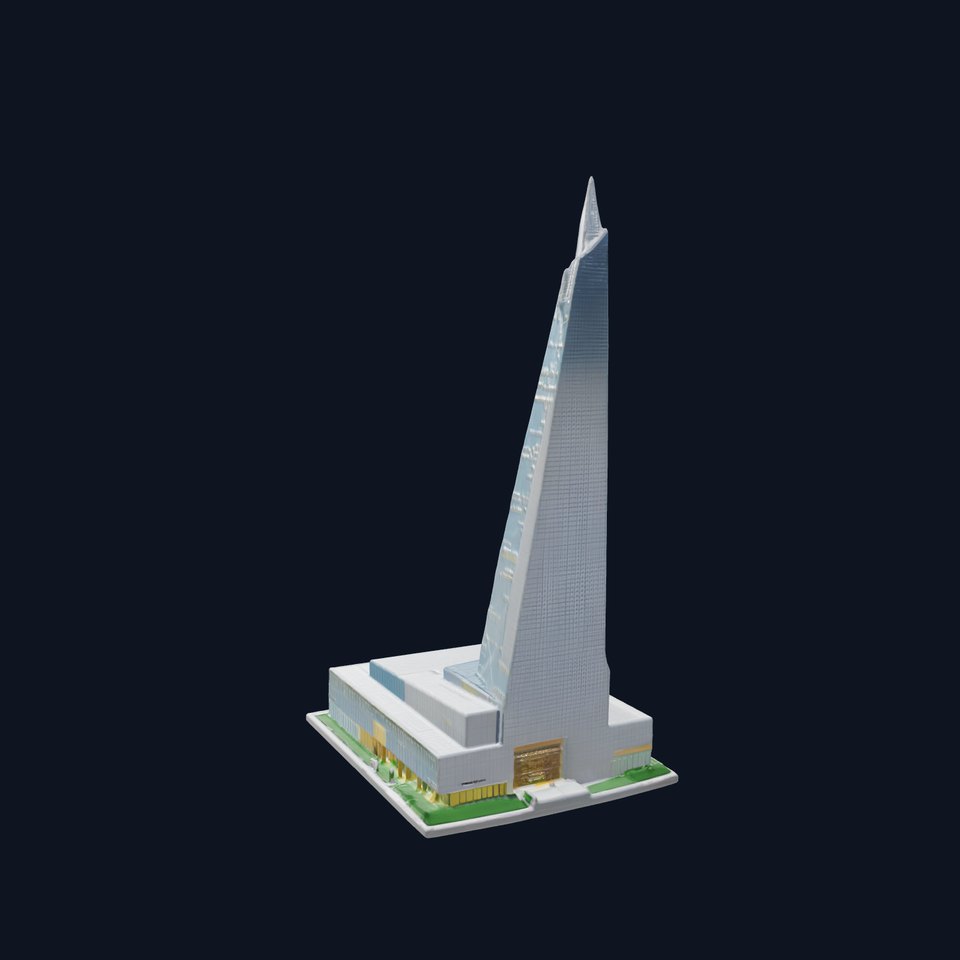 Futuristic Glass Skyscraper with Neon Facade model pack viewer poster