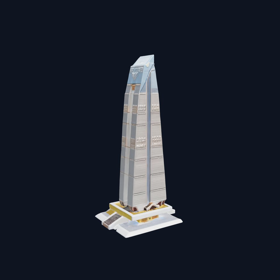 Futuristic Glass Skyscraper Architectural Composition model pack