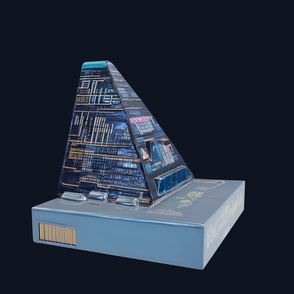 Futuristic Neon Skyscraper Mirror Surface model pack