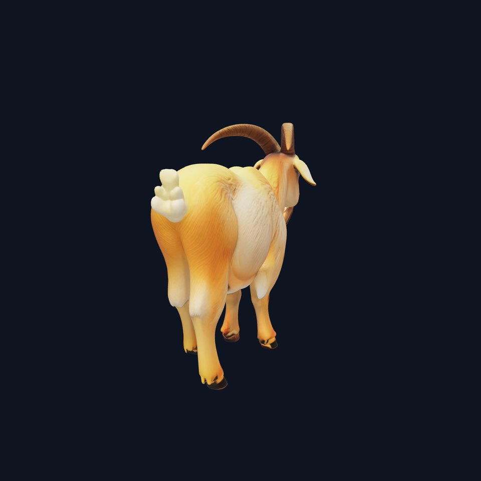 Mountain Goat with Curved Horns 3D model pack
