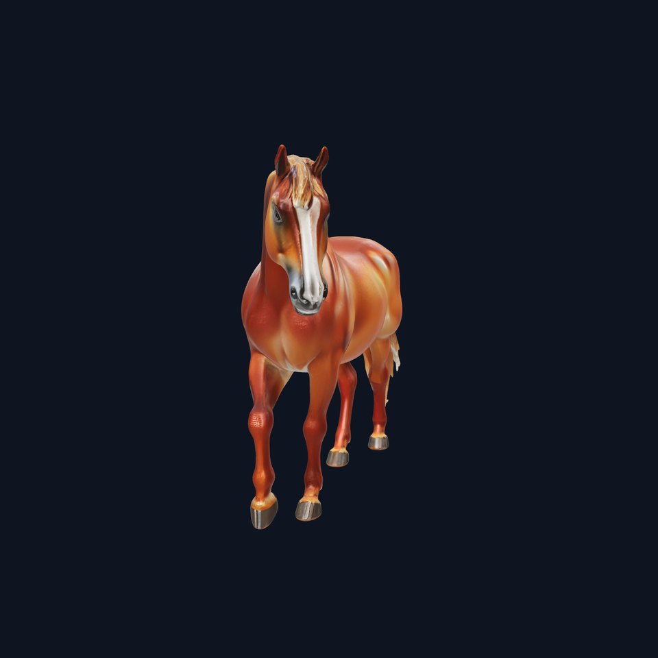 Muscular Horse with Flowing Mane model pack