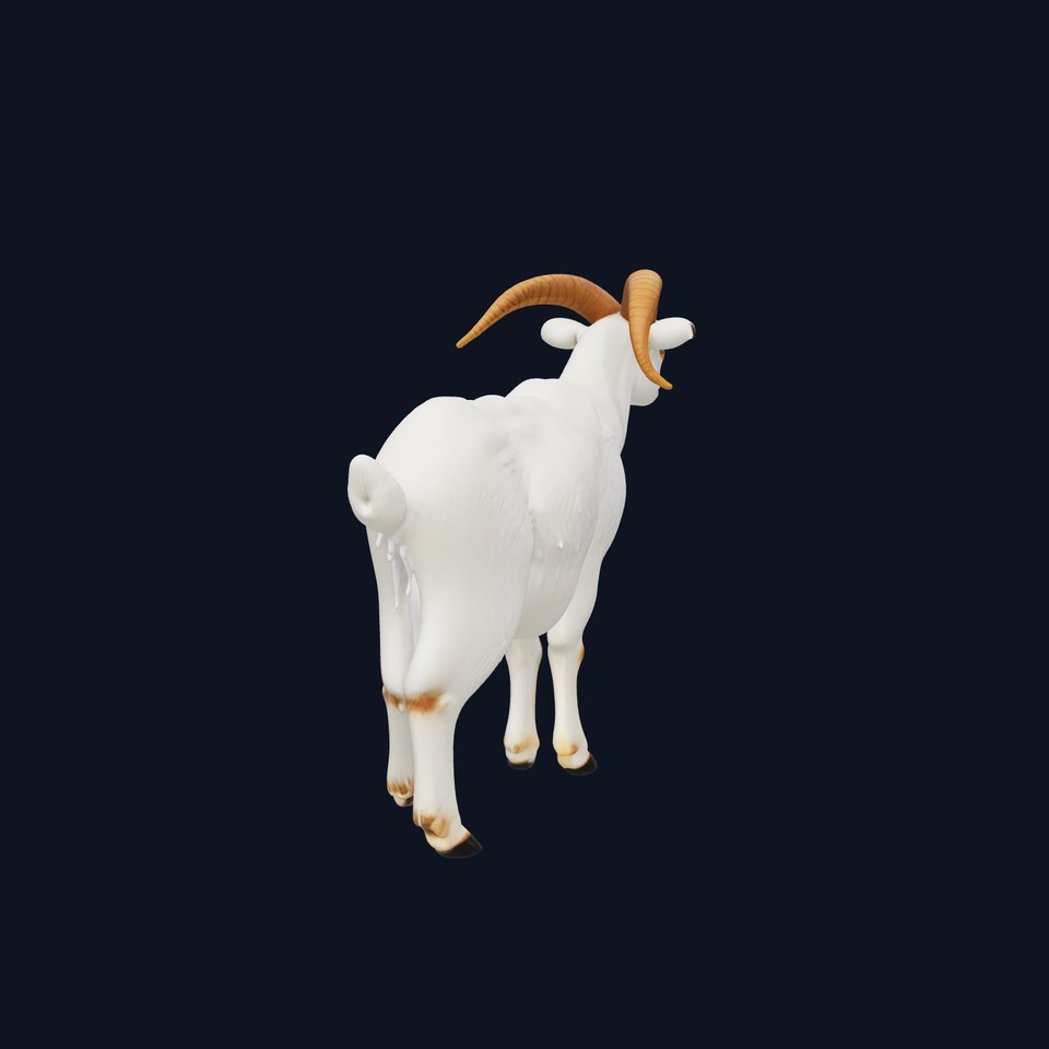 Curved Horn Goat White Coat model pack viewer poster
