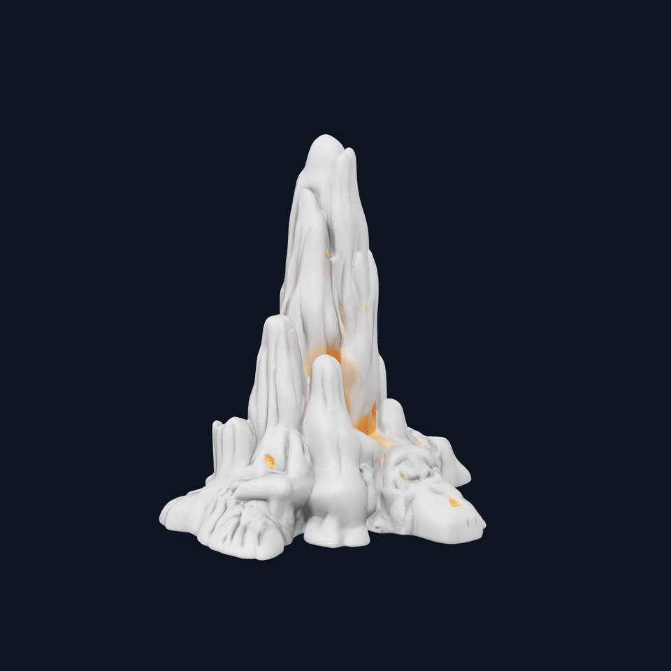 Stylized Glowing Stalagmite Fantasy Environment model pack