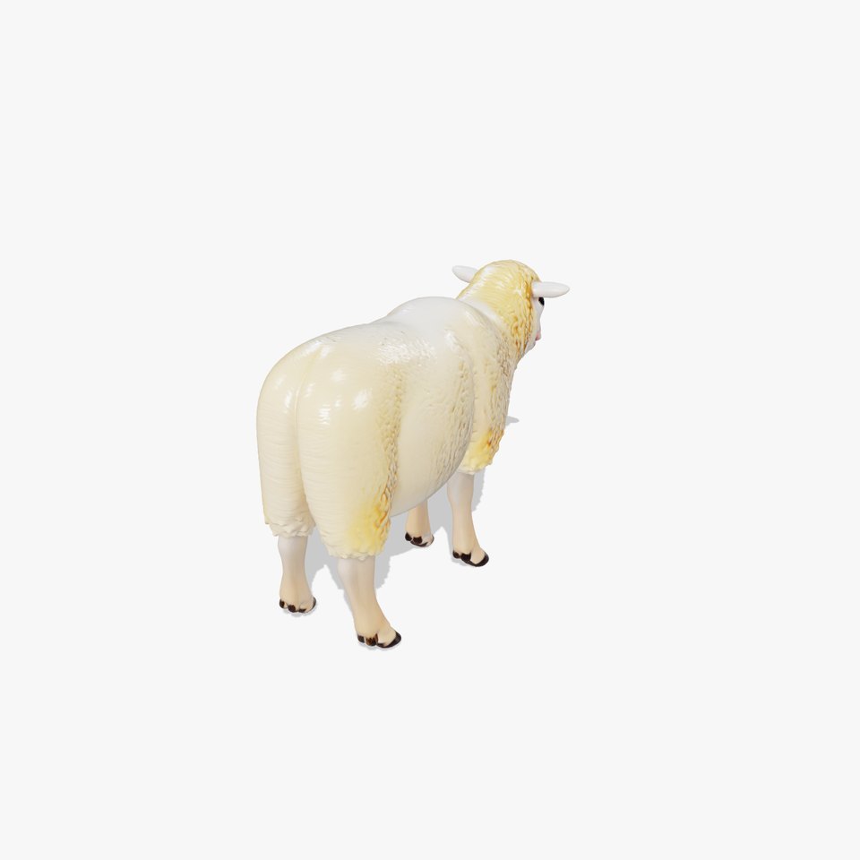 Fluffy White Sheep Grazing model pack