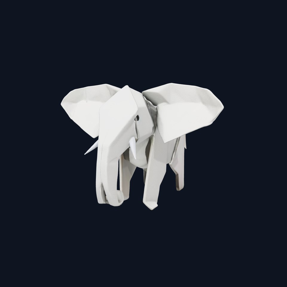 Origami Elephant Sculpture model pack