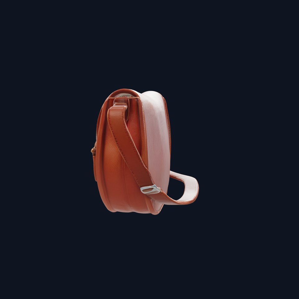 Vintage Saddle Bag Crescent Silhouette Leather model pack