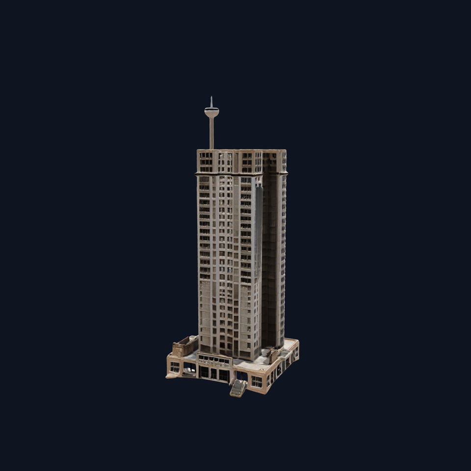 Gutted Hotel Skyscraper Ruins model pack