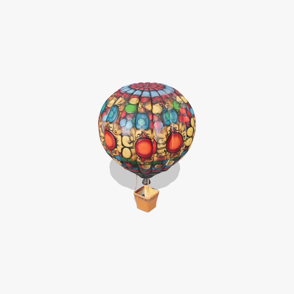 Artistic Mosaic Balloon model pack with stained-glass effect viewer poster