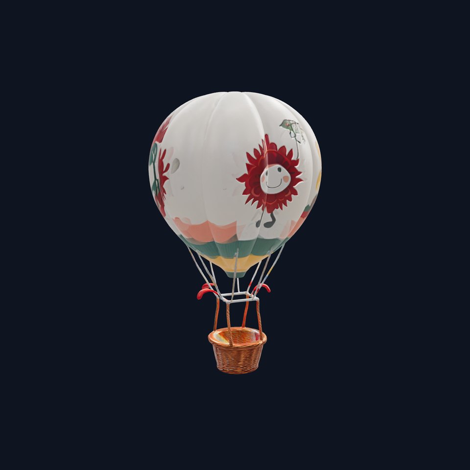 Festive Balloon with Artwork and Basket model pack viewer poster