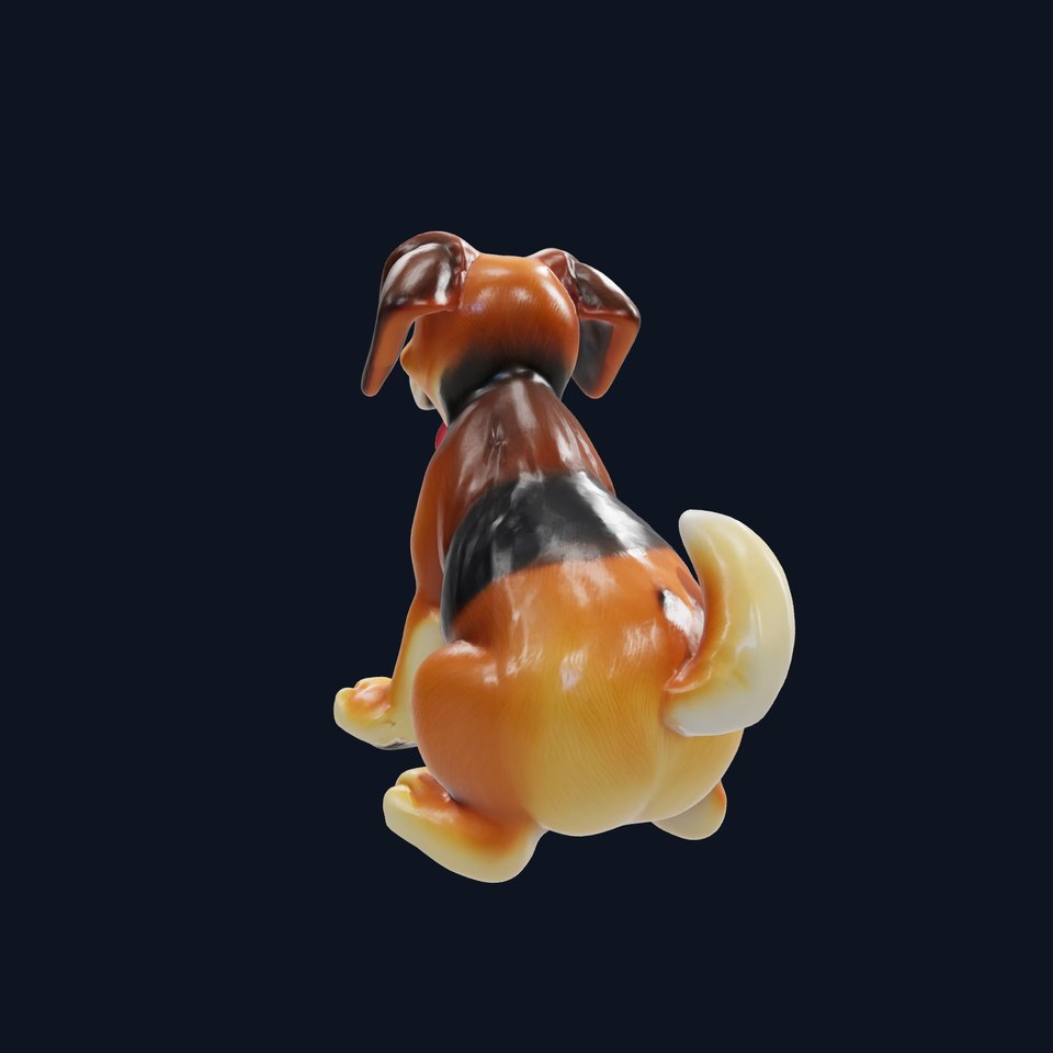 Cartoon Family Dog with Floppy Ears and Big Paws model pack