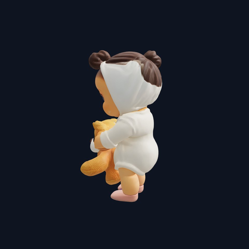 Toddler with Teddy Bear Collectible Toy model pack