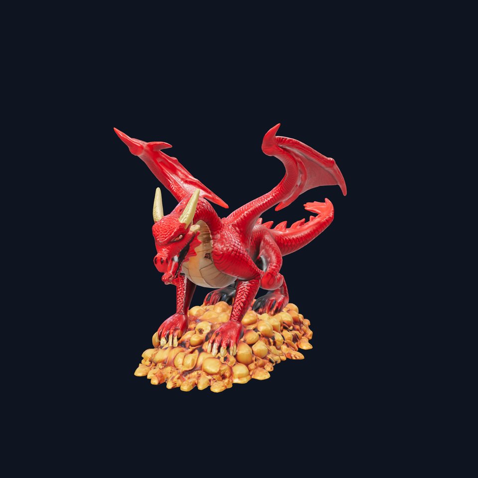 Crimson Dragon Treasure Guardian model pack