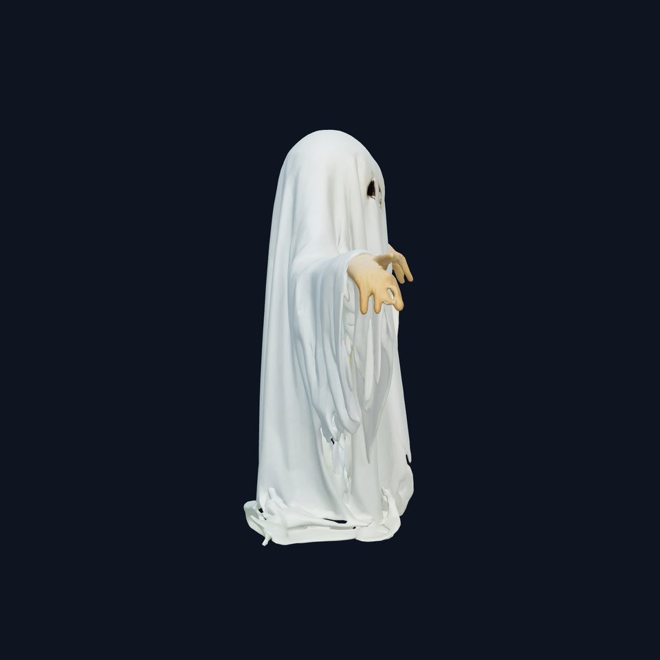 Ghost with Glowing Aura and Tattered Sheet model pack viewer poster