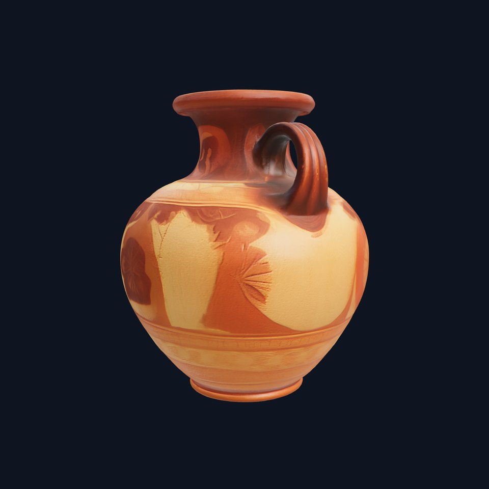 Ancient Amphora Curved Handle Textured model pack viewer poster