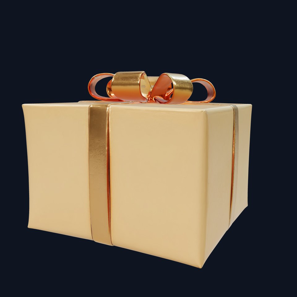 Festive Metallic Gift Box model pack