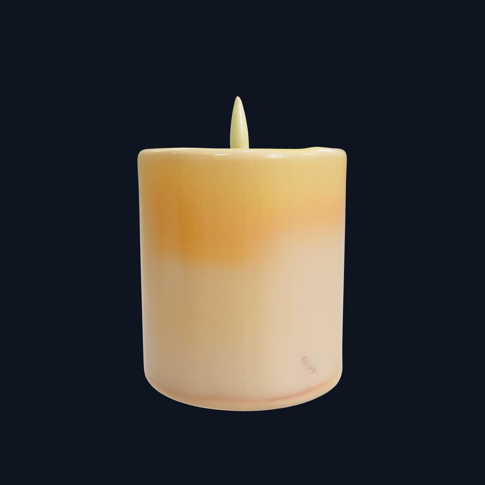 Rustic Candle with Glowing Flame model pack