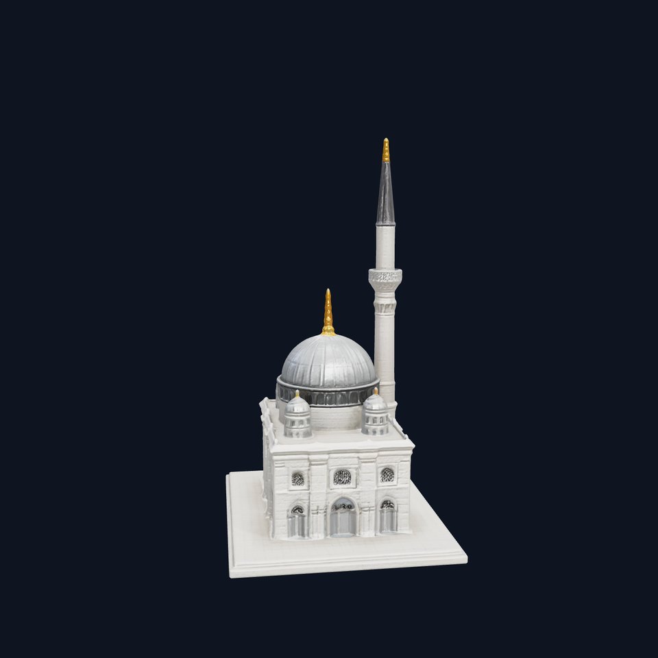 Majestic Mosque with Minaret and Dome Architecture model pack