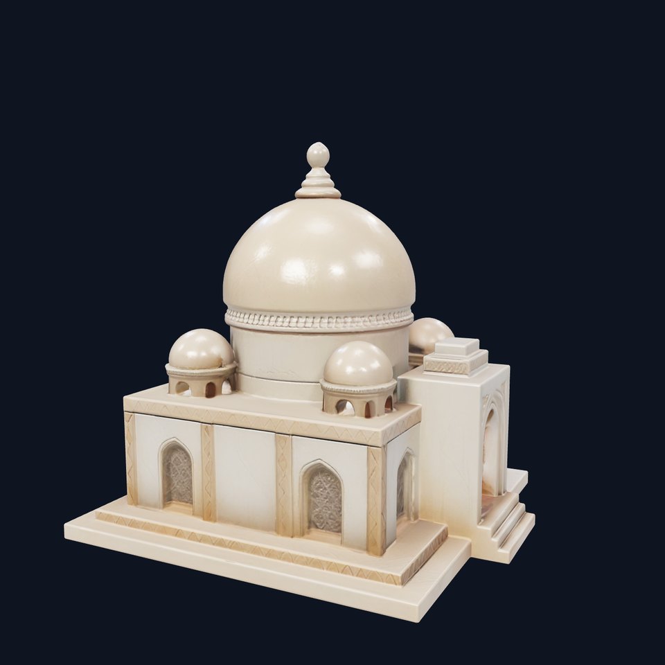 Symmetrical Mosque Architecture Model Pack viewer poster