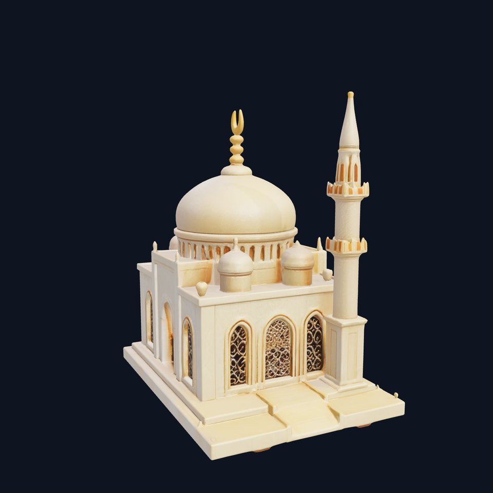 Stylized Mosque Crescent Dome Stone Texture model pack