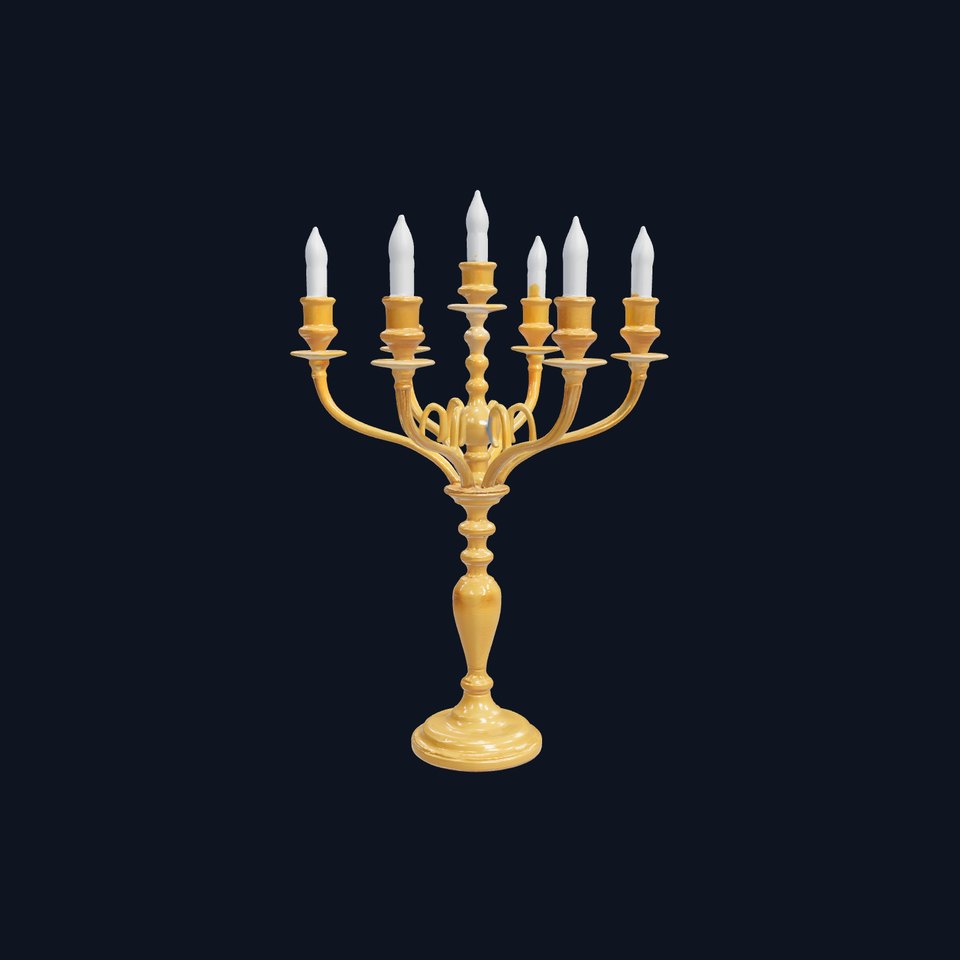 Luxurious Golden Candelabra 3D model pack