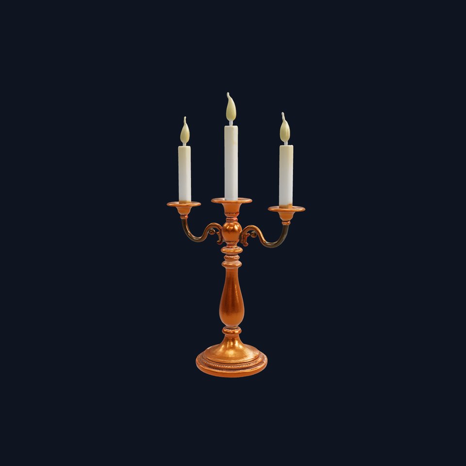 Elegant Candelabra Symmetrical Design model pack