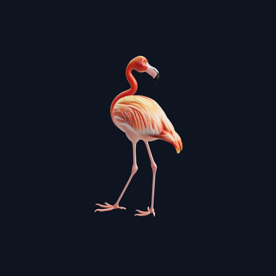 Vibrant Pink Flamingo Sculpture model pack