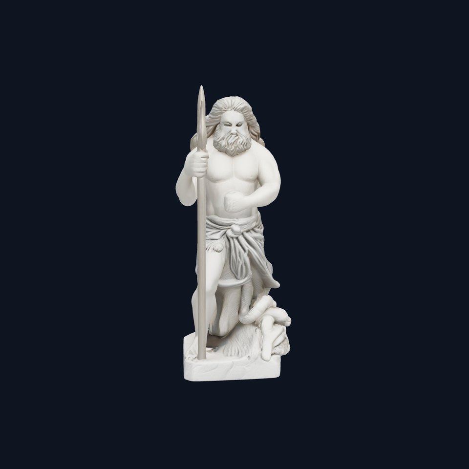 Poseidon Mythological Statue model pack