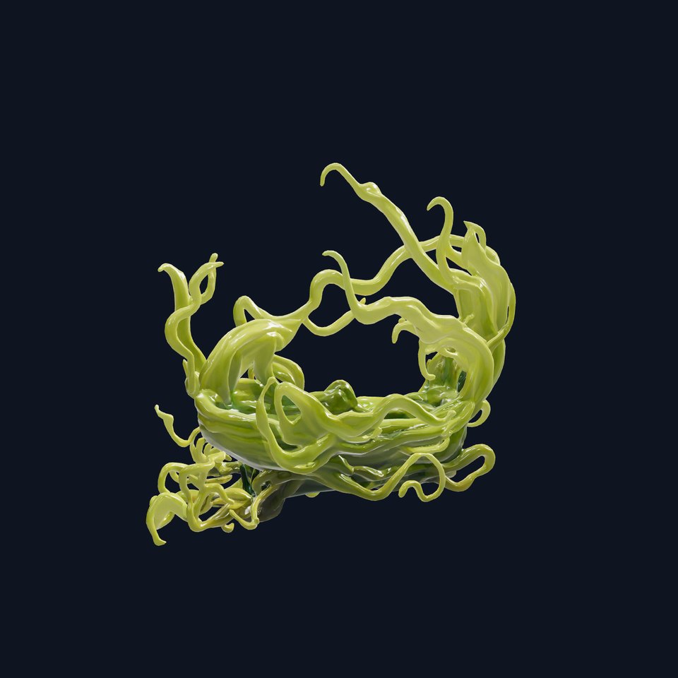 Flowing Green Seaweed Design model pack