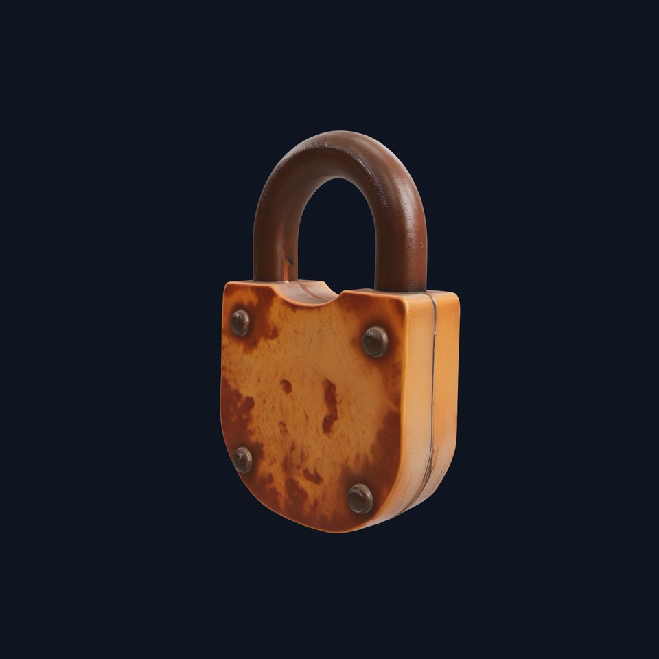 Rusted Metal Lock Antique Design model pack