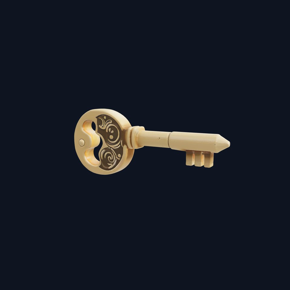 Intricate Antique Key Design model pack