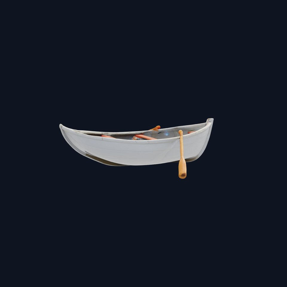 Rowboat with Oars Coastal Design model pack