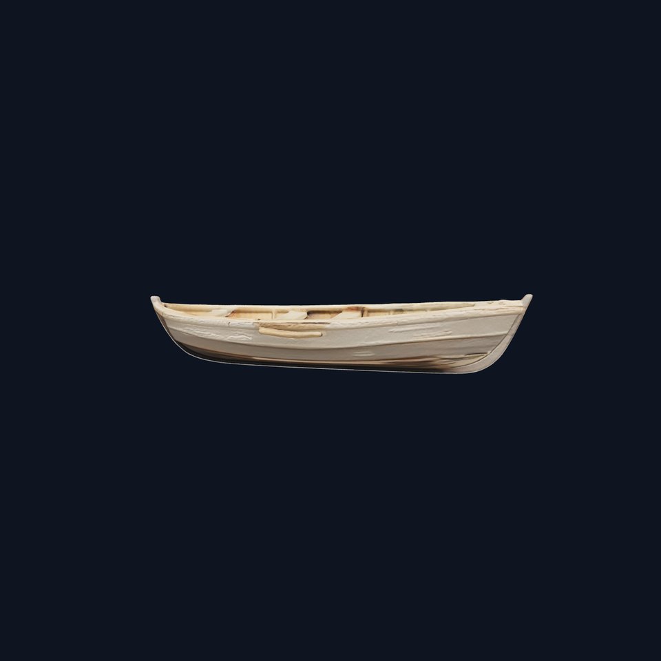 Weathered Wooden Rowboat with Oars model pack