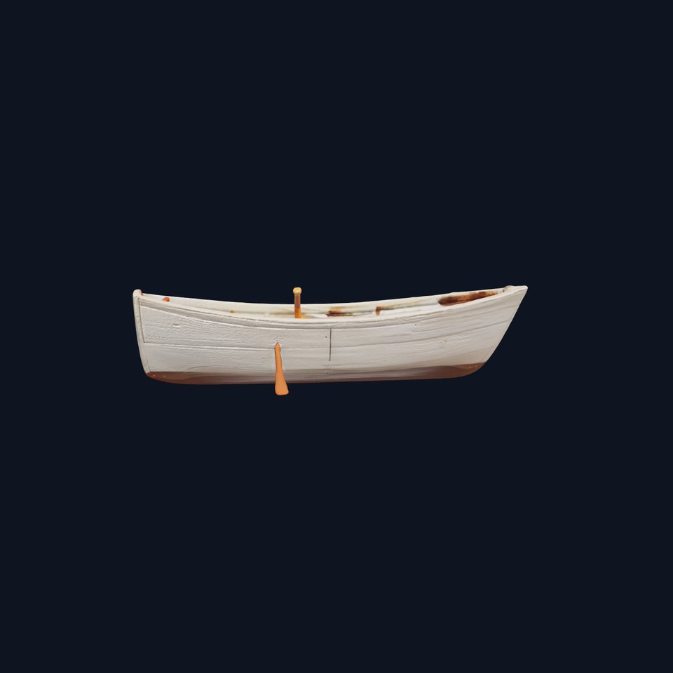 Weathered Old Rowboat with Oars model pack