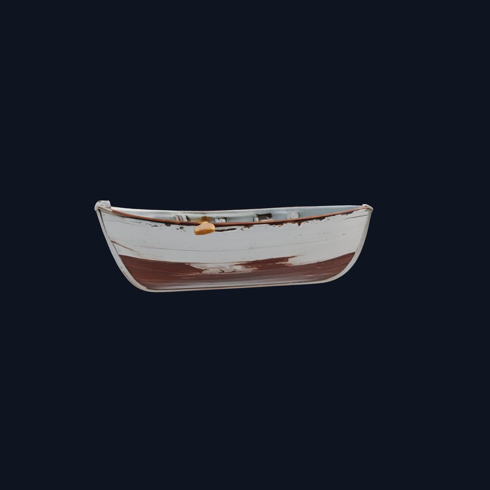 Rustic Rowboat with Oars 3D model pack