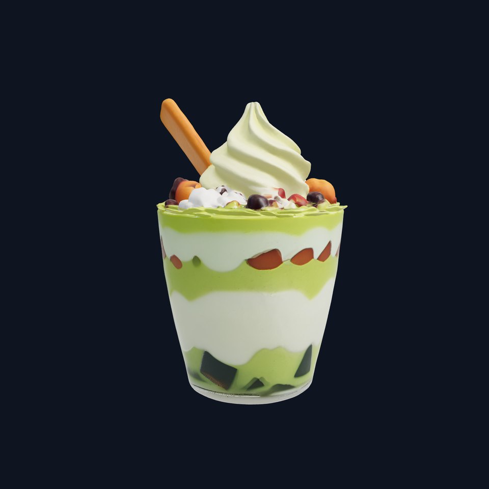 Matcha Dessert Parfait Model Pack