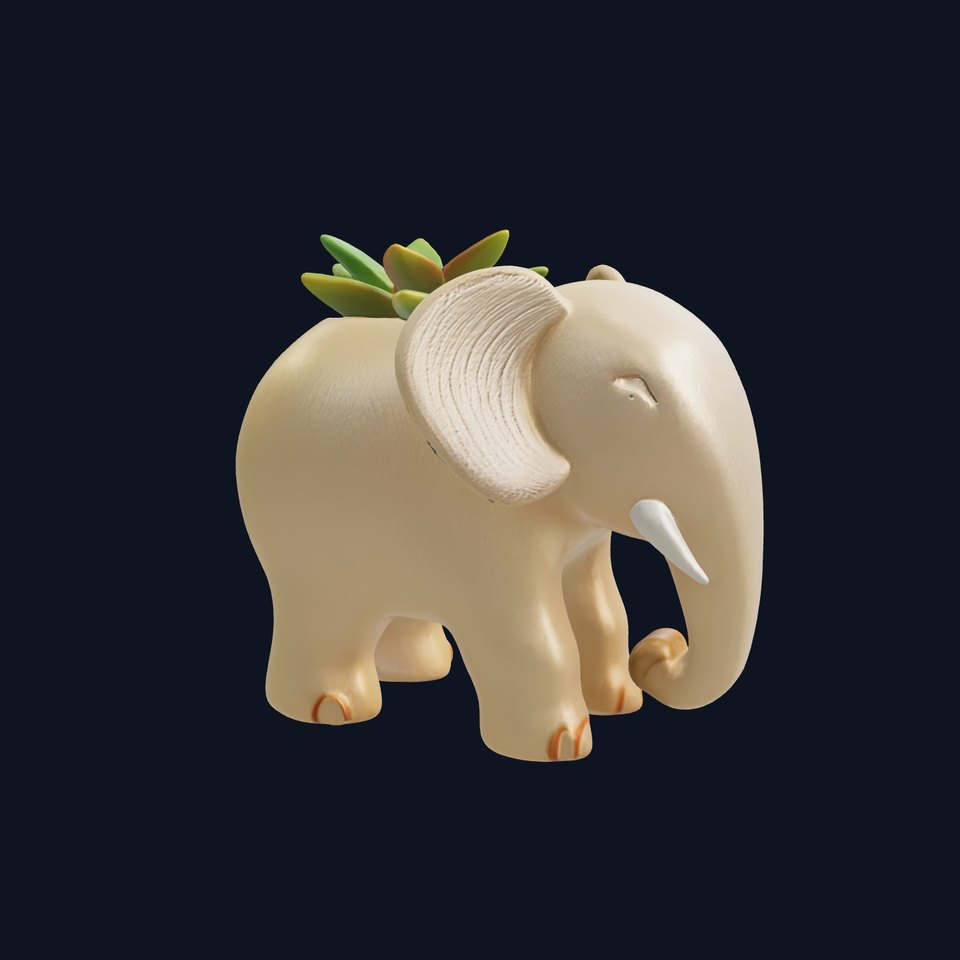 Whimsy Elephant Planter Decorative Model Pack