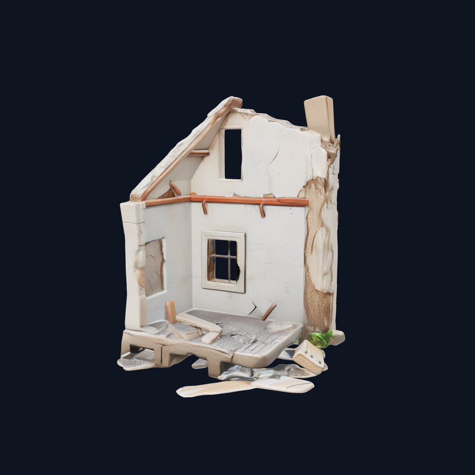 Derelict House Ruins Environment model pack