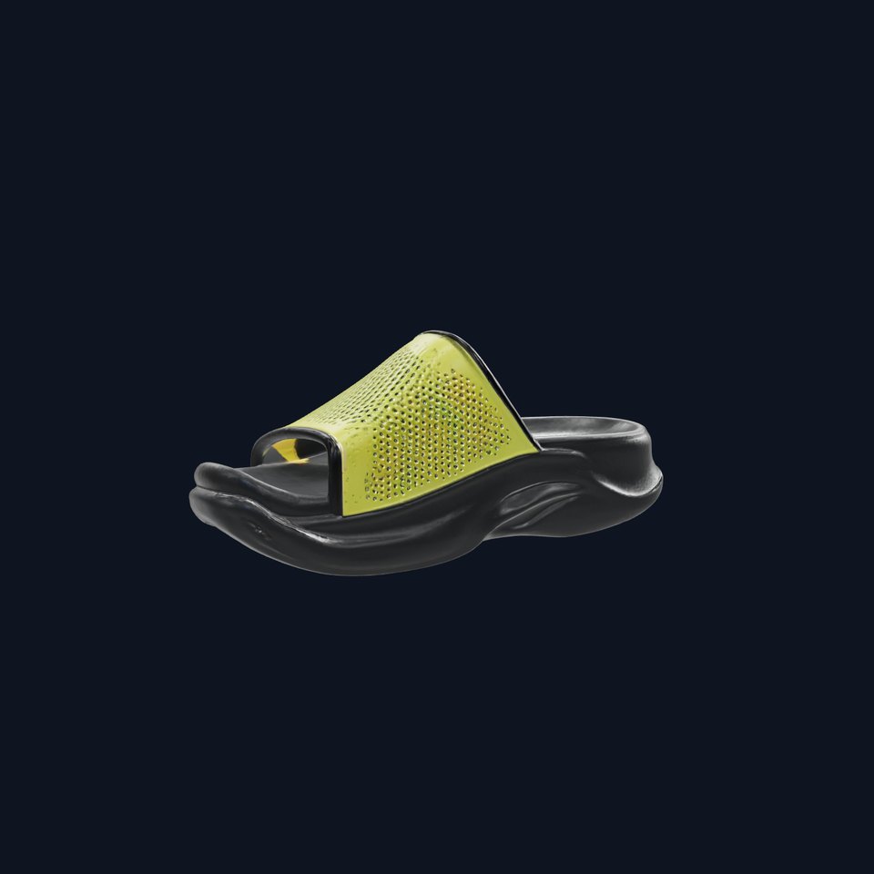 Neon Yellow Sports Slides 3D Model Pack viewer poster