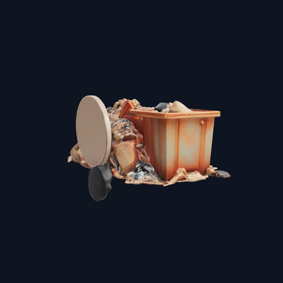 Chaotic Trash Mound and Rusty Bin model pack