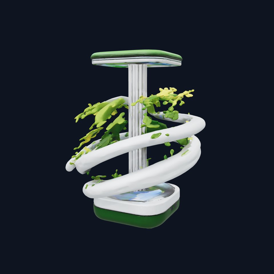 Sleek Hydroponic Tower Farm Spiral Design Model Pack
