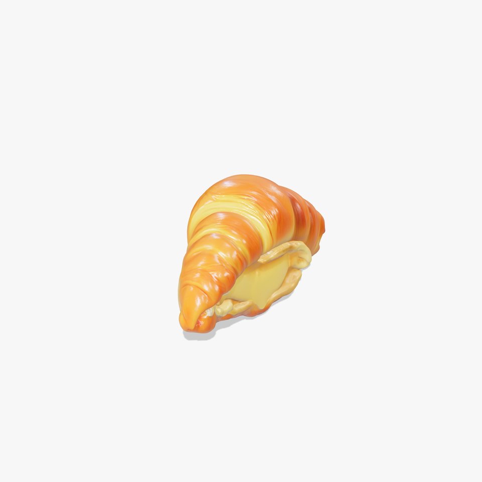 Vanilla Custard Croissant Pastry 3D Model Pack