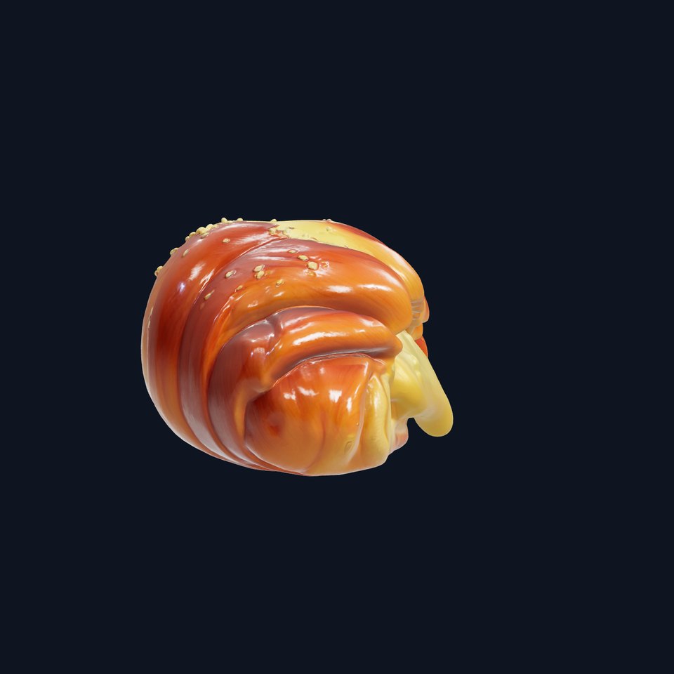 Cheese-Laden Croissant Breakfast Treat Model Pack