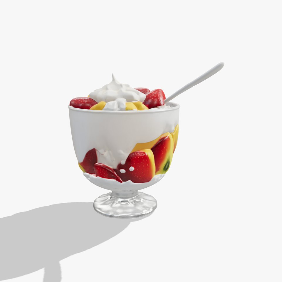 Elegant Fruit Salad Glass Bowl Model Pack
