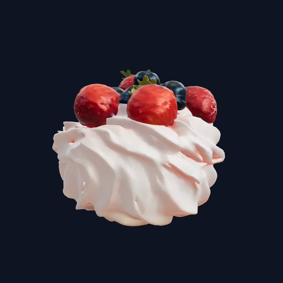 Strawberry Blueberry Meringue Dessert model pack