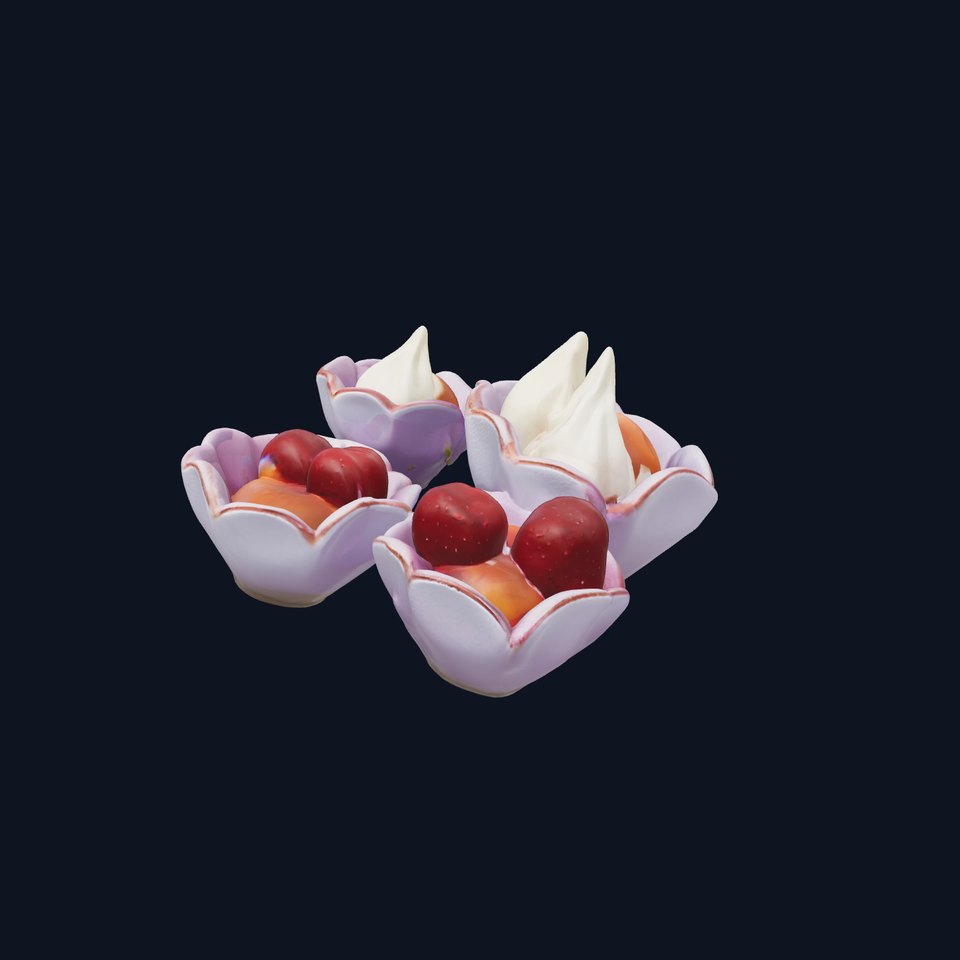 Lavender Ceramic Plate with Meringue Desserts model pack