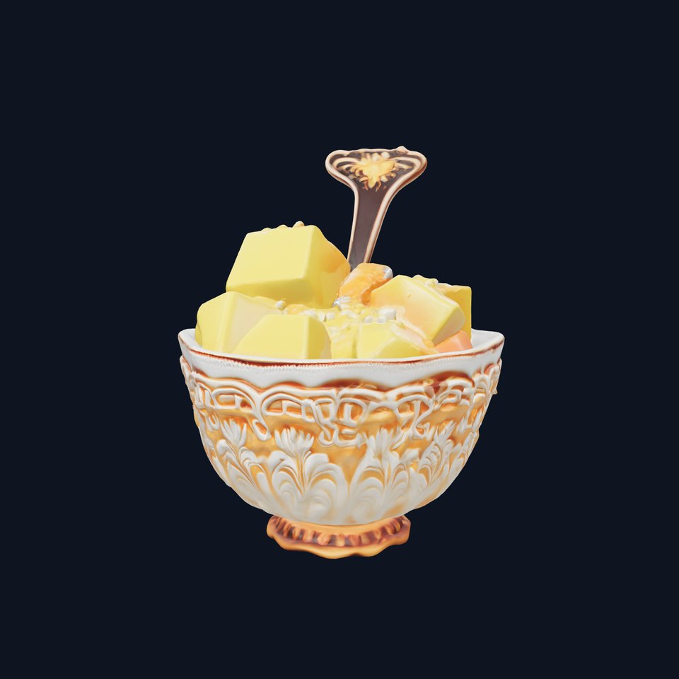 Caribbean Ornate Fruit Bowl with Sorbet model pack