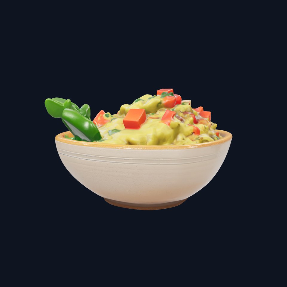 Guacamole Bowl Traditional Design 3D Model Pack