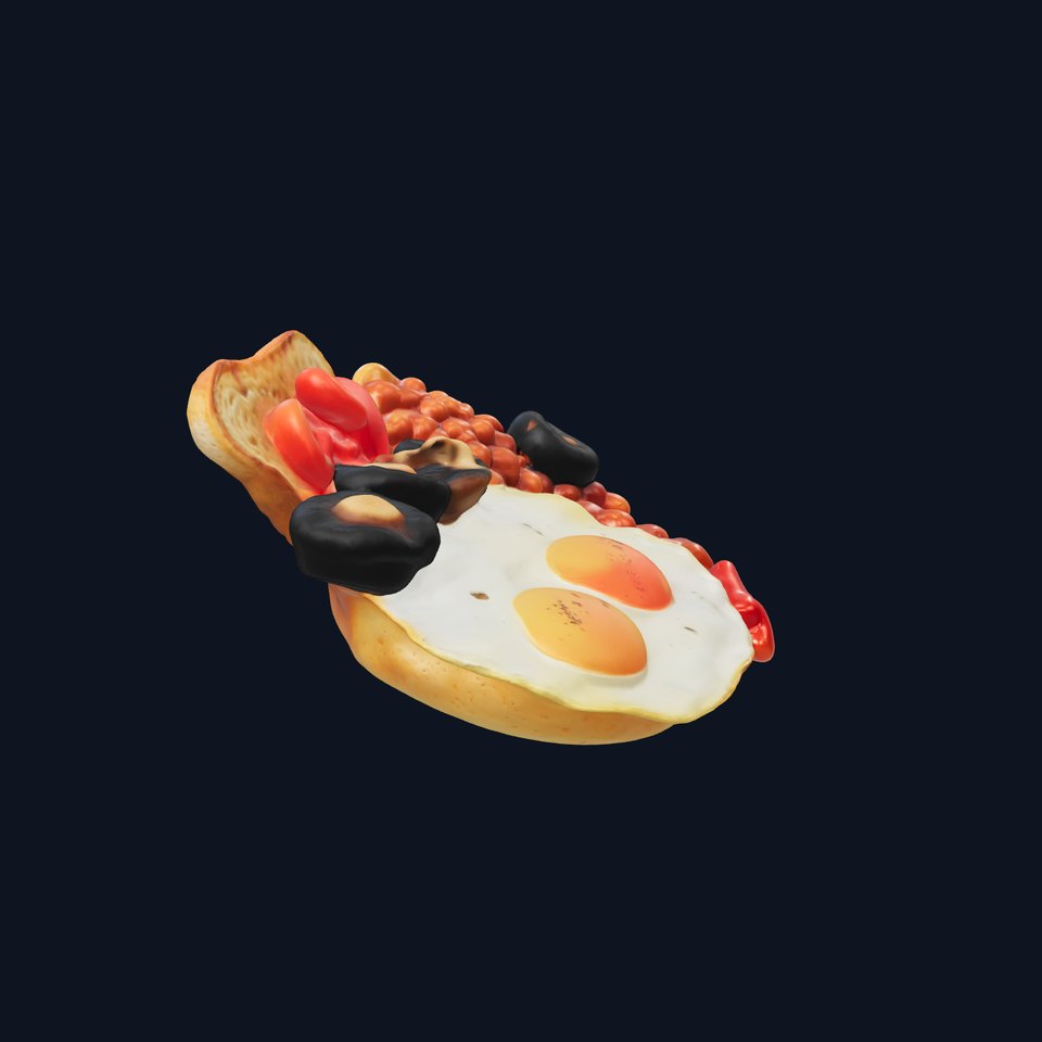 Classic English Breakfast Food Arrangement model pack