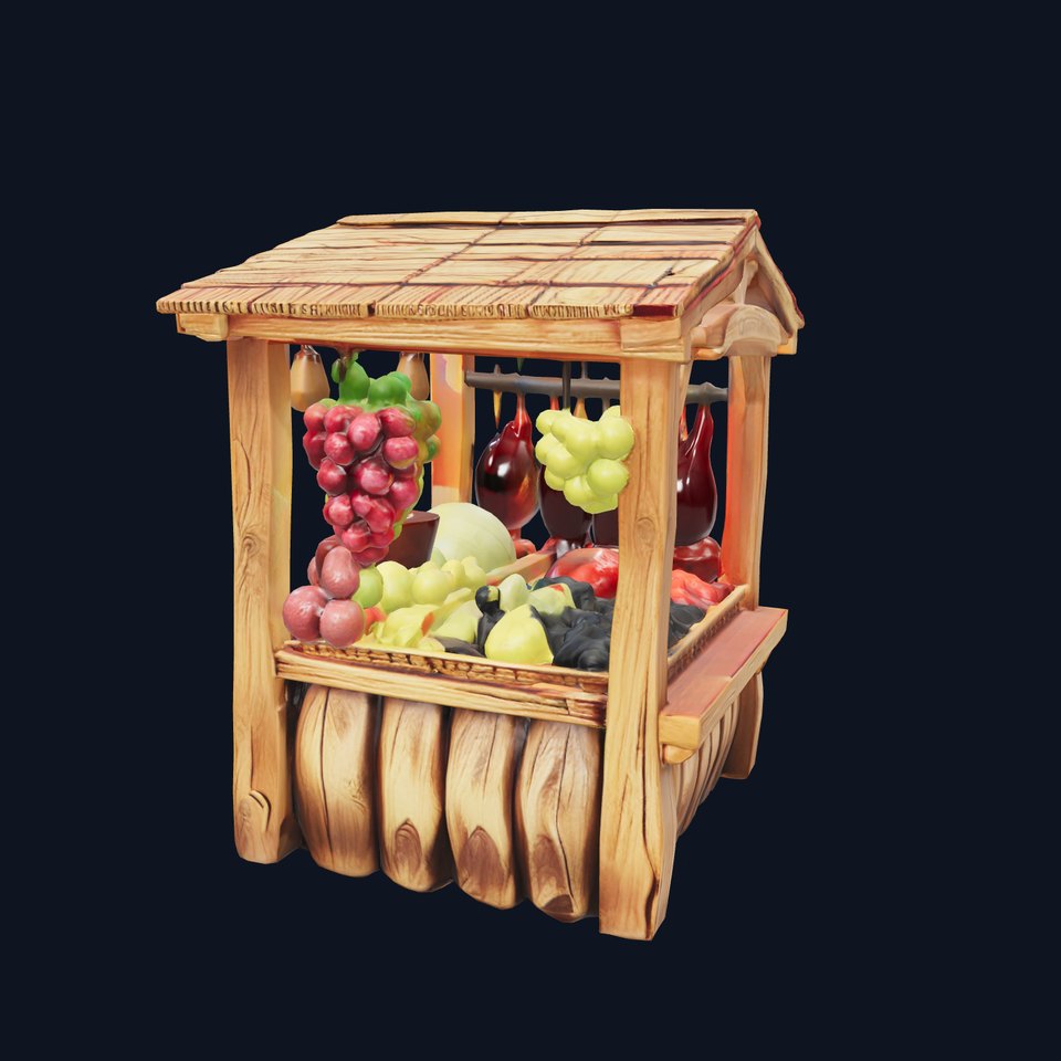 Rustic Village Market Booth Model Pack