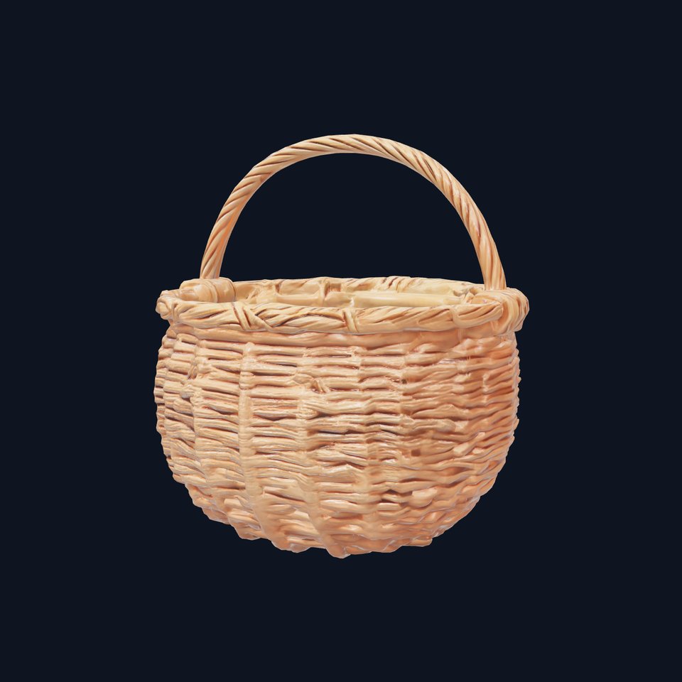 Woven Basket Intricate Weaving Detail model pack